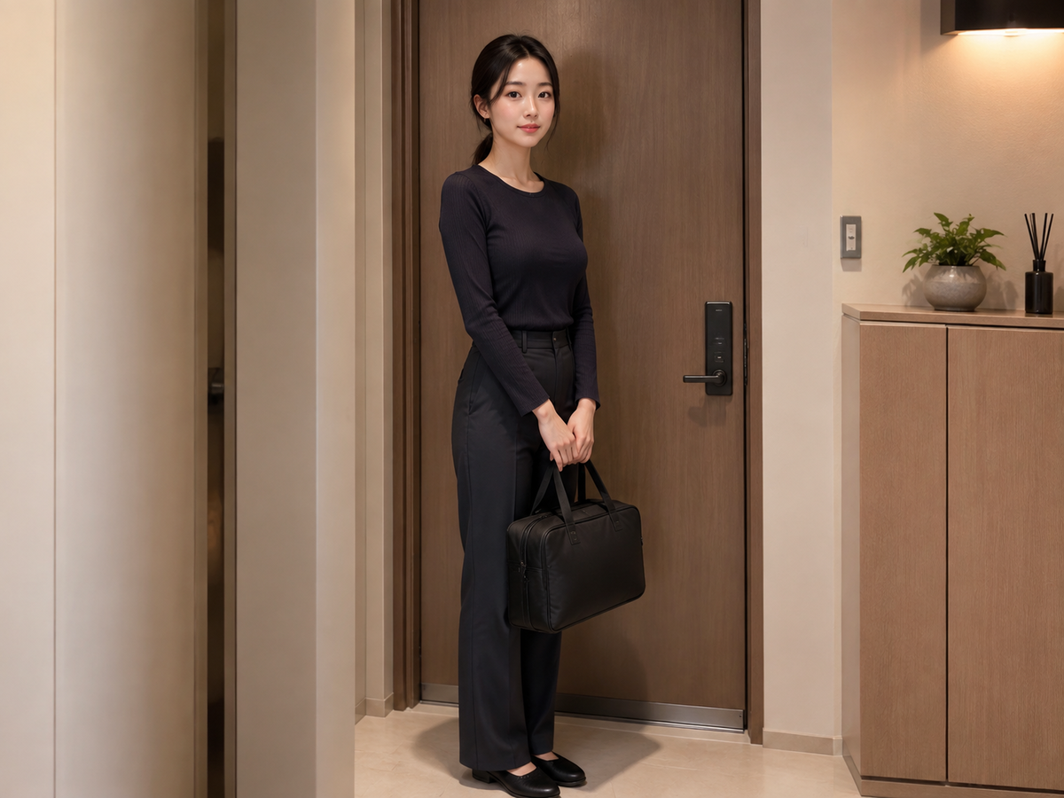 시흥 시화 방문 홈케어 일정을 준비하는 젊은 성인 한국 여성 관리사